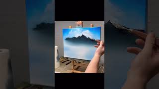 Winter landscape bob Ross style #bobross #artist #art #easy#fun#artstrending#oil#fun#video