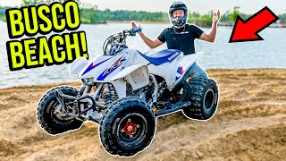 BUSCO BEACH Almost BREAKS My LEG! *HONDA TRX 450R*