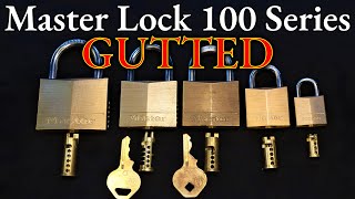 265) 100 Series Brass Master Locks Picked and Gutted - 150, 140, 130, & 120