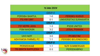 HASIL LENGKAP BABAK 32 BESAR LIGA 3 NASIONAL 2024 (11-16 MEI 2024)