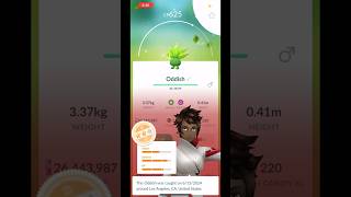 #shiny catch of the day ❗️✨ #oddish #kanto #pokemongo #pokemon #pogo #shinypokemon #ytshorts #fyp