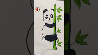 Simple and cute panda drawing #getcreative #art #youtubeviralshorts