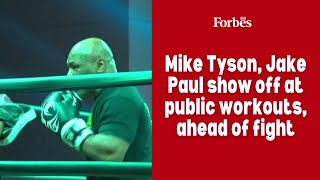 Mike Tyson, Jake Paul show off at public workouts, ahead of fight