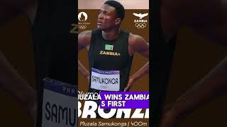 Muzala Samukonga raises Zambia’s flag high in the Paris 2024 Olympics 🇿🇲🥉 #paris2024 #olympics