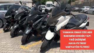 Yamaha Xmax 250 Bakımı, Hava ve Varyatör Filtresi, Yağ Değişimini Kendimiz Yaptık. HD ÇEKİM