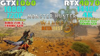 GTX 1060 - RTX 4070 ~ Monster Hunter Wilds Beta | 720P, 1080P, 1440P & 4K Performance Test