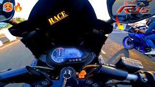 Yamaha R15 v4 vs Bajaj Pulsar 220f || Ye hi hai most powerful machine 🤣🤣 #dragrace