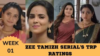 WEEK 01 ZEE TAMIZH SERIAL'S TRP RATING'S (URBAN)🔥🤩 | ZEE TELEVISION | TAMIL | 2023 | SERIALTRP