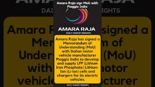 Amara Raja sign MoU with Piaggio India