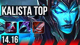 KALISTA vs JAYCE (TOP) | Legendary, 600+ games, 17/4/5 | NA Master | 14.16