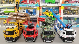 Metal Diecast Trucks Of Crane Truck, Fire Truck, Military Truck, Tow Truck