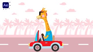 2D Cartoon Character Driving Car Animation in After Effects Tutorials