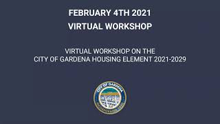 Housing Element Workshop – February 4, 2021