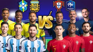 CUP VS 🏆 Argentina Brazil 🆚 Portugal France 🔥😱 (Ronaldo, Messi, Neymar, Mbappe)