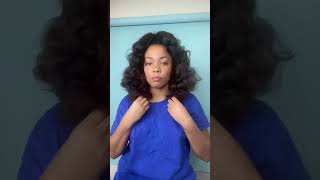 Wand curls on my naturally curly hair #curlyhairstyles #curlyhair #blowout