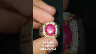 natural star ruby 3 ct africa,ring silver semi mikro elegan,idr 800k,for sale#batumulia #baturuby