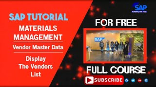 SAP Material Management | Vendor Master Data | Display The Vendors List  | SAP Tutorial For Free