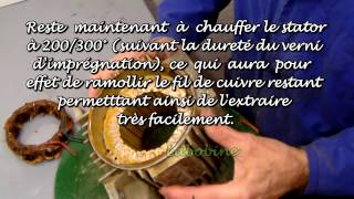 Extraction fil de cuivre d'un stator