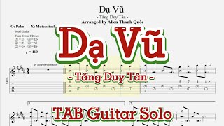 [TAB Guitar Solo] Dạ Vũ - Tăng Duy Tân