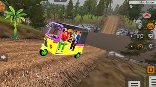 Off-road Indian tuk tuk auto rickshaw driving - bus simulator Indonesia - Gameplay