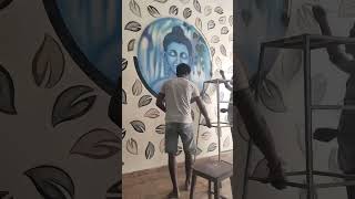 GOWTHAM BUDDHA  airbrush wall art#airbrush art#shorts