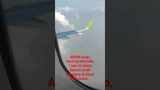 Akibat Polusi Asap #polusiudara #palembangupdate #palembangterkini #palembang #asap #landing