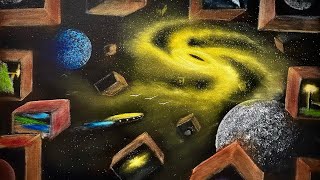 S6 Ep8 FNF - Space Bricks #LIVEArt #OilPainting #FreeTutorial #PaintWithJosh #BobRoss