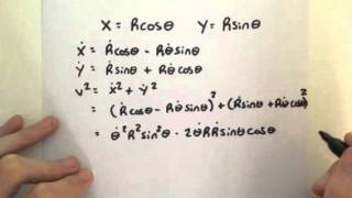 Lagrangian of a particle in circular motion with changing radius (polar coordinates)