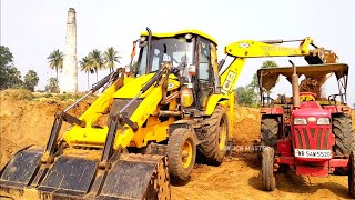 New Jcb 3dx Backhoe Machine Working With Mahindra 475 Di Tractor For Making Pond | Jcb And Tractor