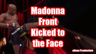 Madonna Falls Off Stage at Brit Awards 2015 UFC Style Front Kicked by Anderson Silva HD