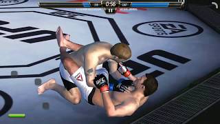 UFC mobile  ALEXANDER GUSTAFSON VS MICHAEL BISPING.   Very hard fight in the balance