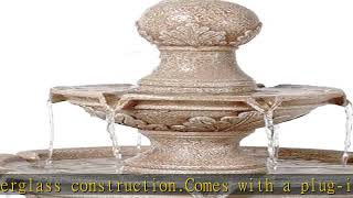 Stafford Italian Outdoor Floor Bubbler Fountain and Waterfalls 48" High 3 Tiered Basins for Yard Ga