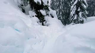 Snowshoeing at Snoqualmie Pass, WA State.