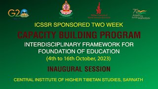 CAPACITY BUILDING PROGRAM II Interdisciplinary Framework for Foundations of Education II INAUGURAL