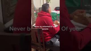 kid telling his parents to never be ashamed of them