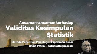 Ancaman-ancaman Terhadap Validitas Kesimpulan Statistik