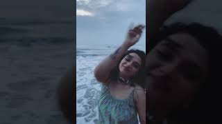 Actress Krishnapraba enjoying dancing in the beach