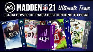 BEST 93-94 OVR Power Up Pass Options! Who Should You Use Your PU Pass On? | Madden 21