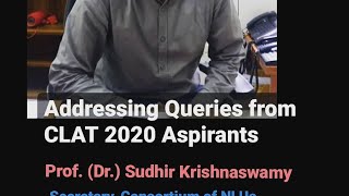 Prof. (Dr.) Sudhir Krishnaswamy Addresses Queries from CLAT 2020 Aspirants