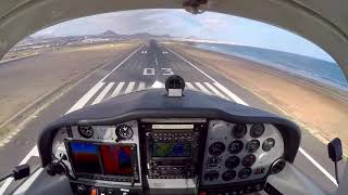 Landing into Lanzarote, pilot’s view.