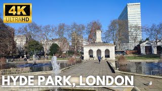 [4K] Take a Tour of London: What Happens When I Visit Hyde Park in Winter? - London Walking Tour