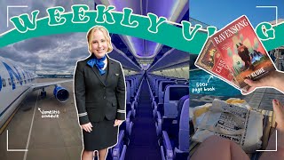 what i *realistically* read in a week as a flight attendant pt. 2👩🏼‍✈️✈️🧳 | weekly reading vlog 02