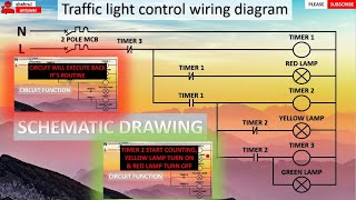 traffic light simple control system wiring diagram #electrical #electricalengineering #wiring