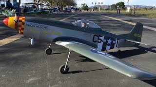 100MPh P-51 Mustang RC Warbird Aircraft Flight