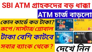 SBI ব্যাংকে এটিএম চার্জ বাড়ানো হলো#দেখে নিন কোন কার্ডে কত টাকা বাড়ানো হলো # sbi atm charge #