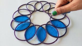 चूड़ी से इस तरह बनाये दिवाली की रंगोली | Diwali Beautiful Rangoli Designs | New Trick Rangoli 2023