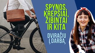 Dviračio spynos, žibintai, krepšiai ir kiti dalykai kelionėms mieste. Dviračiu į darbą.