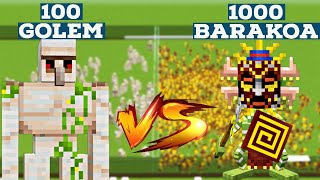 100 Iron Golem Vs 1000 Barakoa  | Minecraft Mobs Battle