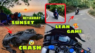 Netarhat | Magnolia Sunset point 🌞 | R15v3 Crash 😰| Netarhat Hyper lean 🥵 #race #dailyvlog #crash