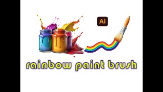 How to create rainbow paint brush #illustratortechniques